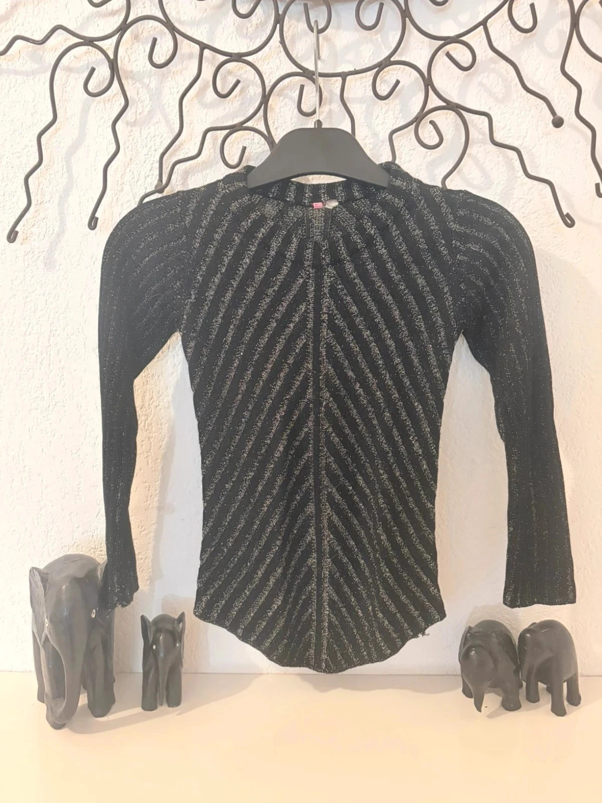 Top brillante de manga larga - Negro y Plata - 6 años – photo 2